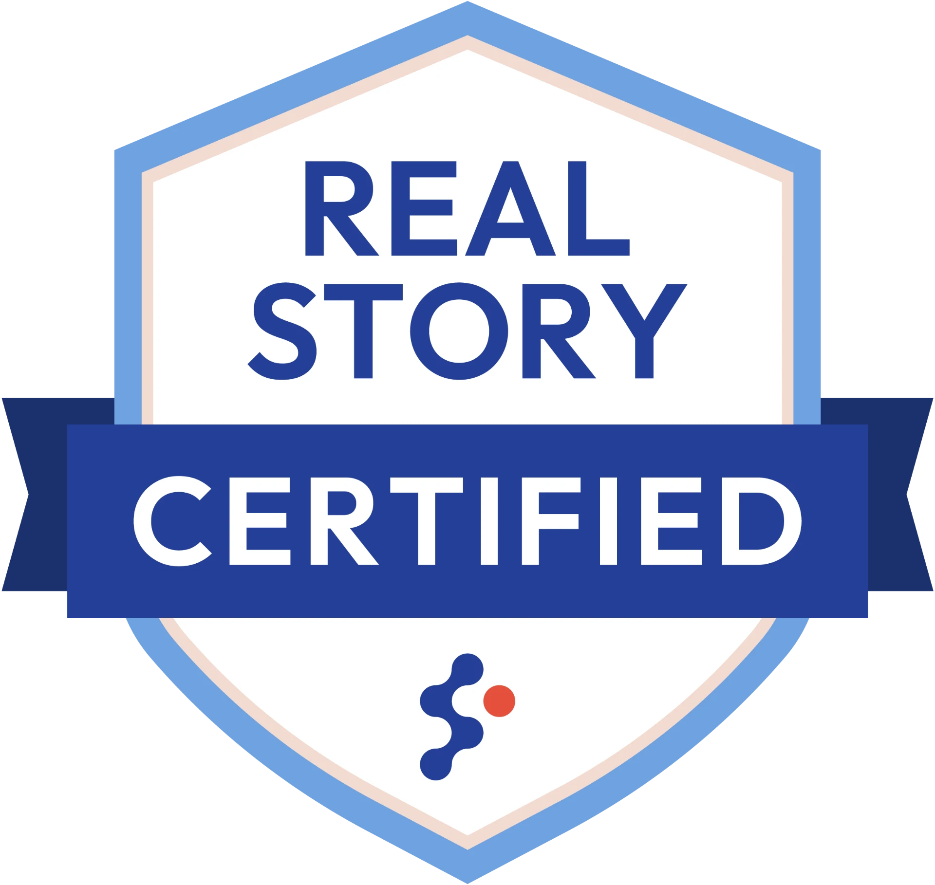 Real Story Certified shield — verified human video testimonial